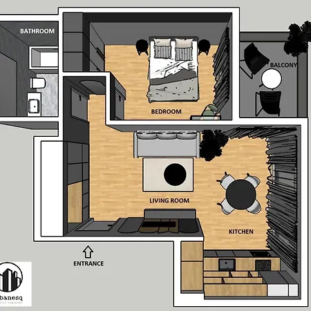 شقة North Luxury 1 Bedroom With Terrace In A Premium Complex بوخارست